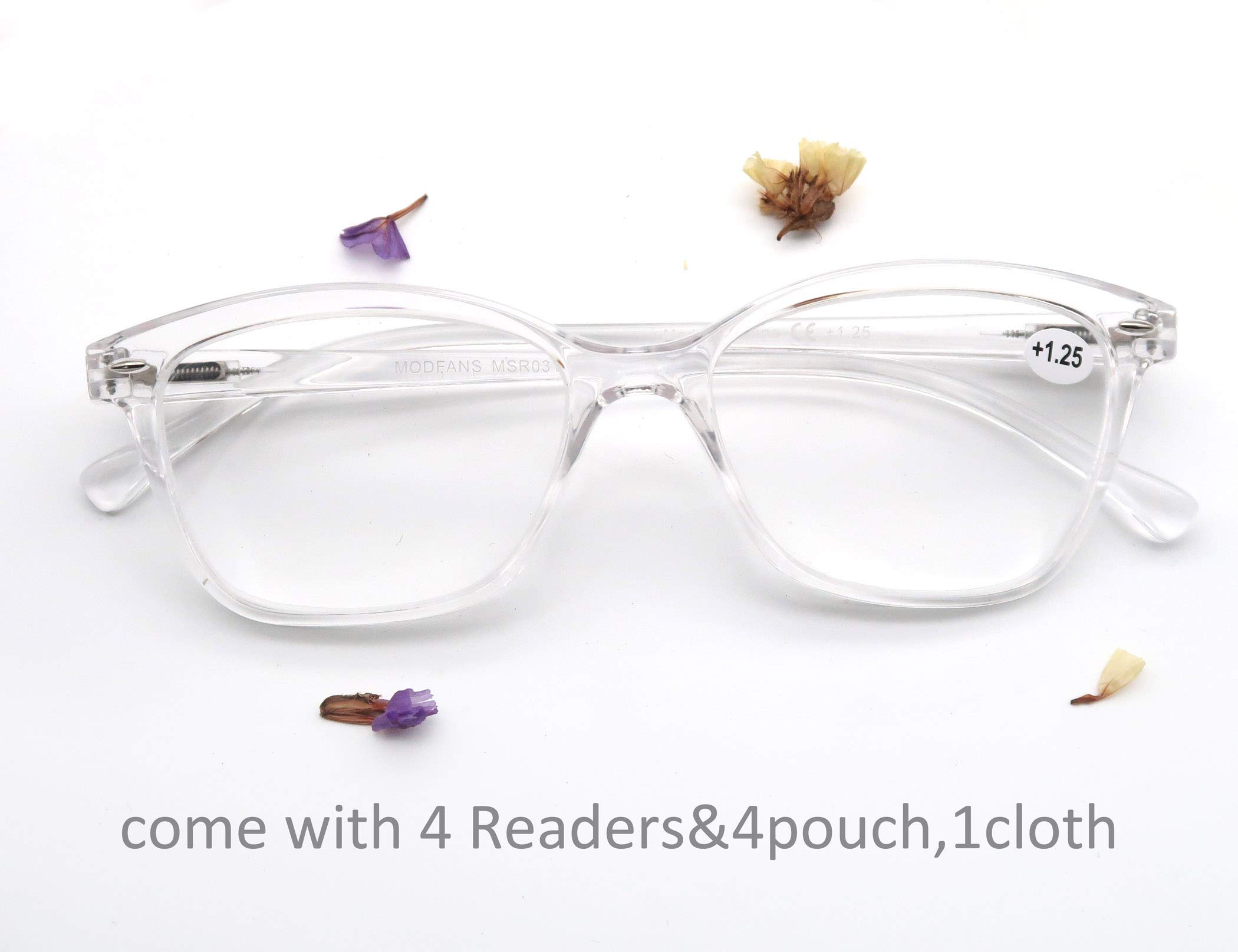 Amazon.com: MODFANS Women Reading Glasses 1.75 Clear Frame Cateye